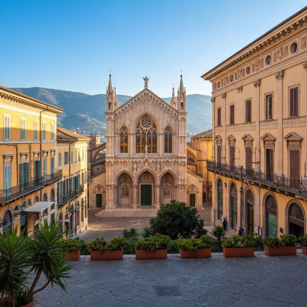 L'Aquila city center and historical landmarks